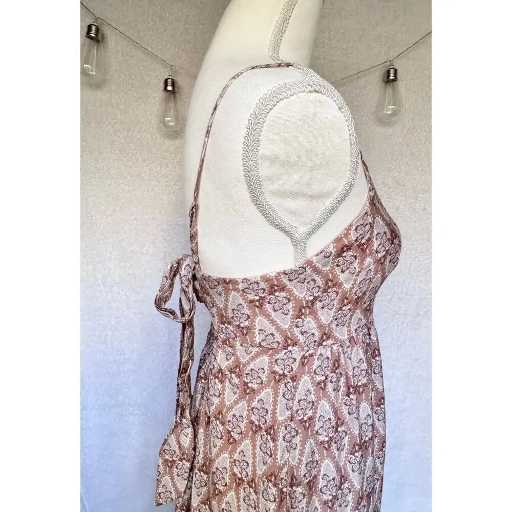 By the River Maxi Dress Empire Waist Pink & White Floral Print Women's Small - Picture 8 of 11
